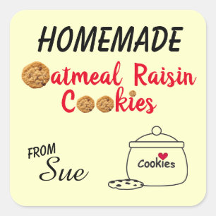 Pegatinas caseros de Oatharina Raisin Cookie Label