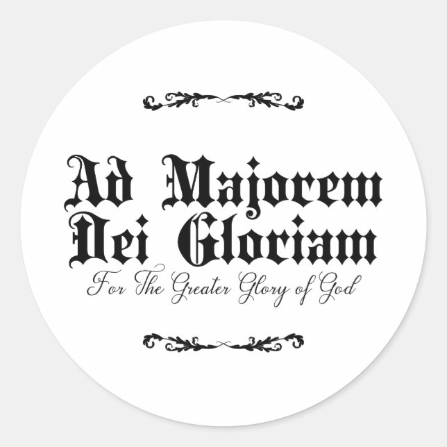 Pegatinas Católicas Ad Majorem Dei Gloriam  (Anverso)
