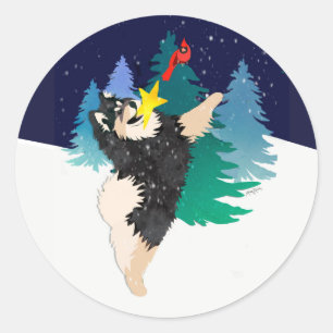 Pegatinas celestes finlandeses de Lapphund