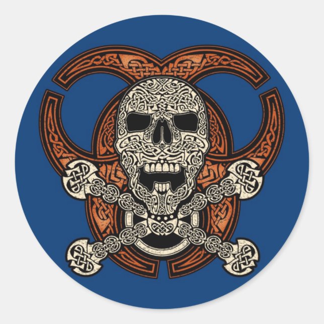 Pegatinas célticos del cráneo y del Biohazard (Anverso)