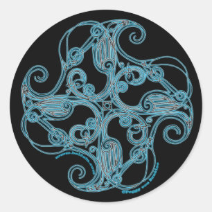 Pegatinas célticos zoomórficos de la grúa, negros