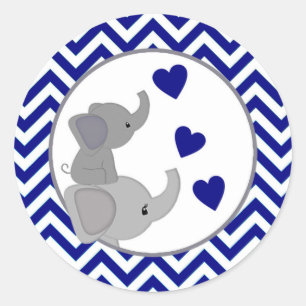 Pegatinas Chev 366-03 de Baby Shower del elefante
