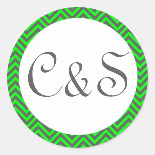 Pegatinas Chevron Neon Green/Gray Envelope (Anverso)