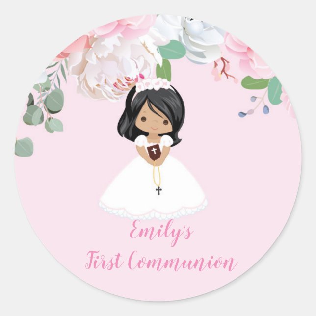 Pegatinas chica Floral First Community (Anverso)