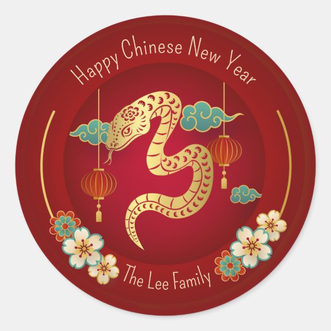Pegatinas chinos de Año Nuevo (Año de la Serpiente (Anverso)