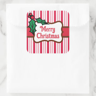 Pegatinas clásicas de Navidad de menta 