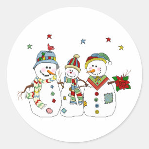Pegatinas clásicas de Navidad/Snowmen