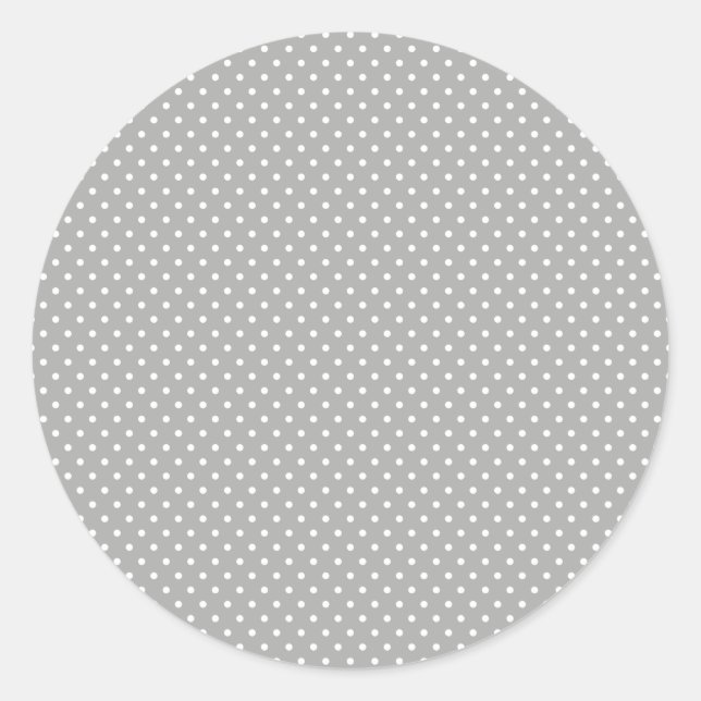 Pegatinas clásicos de Punto de Polka Gris y Blanco (Anverso)