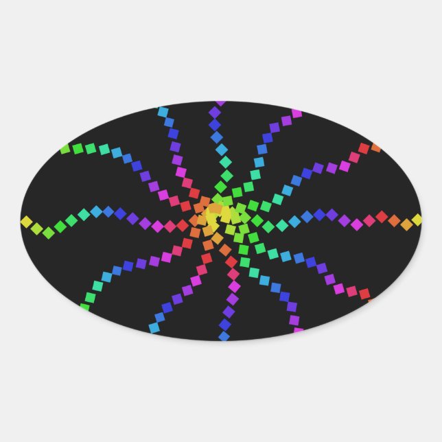 Pegatinas coloridos del arte pop del arco iris (Anverso)