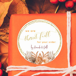 pegatinas comerciales de Acción de Gracias blancos