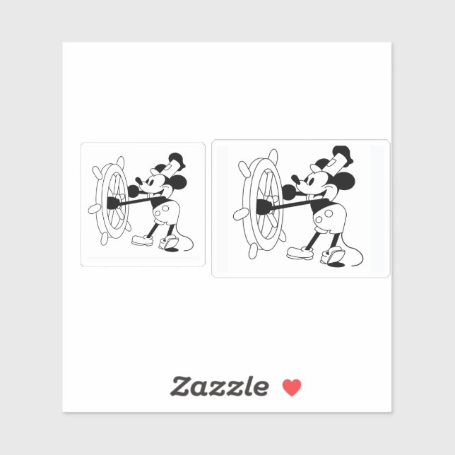Pegatinas con diseño Steamboat Willie (Hoja)