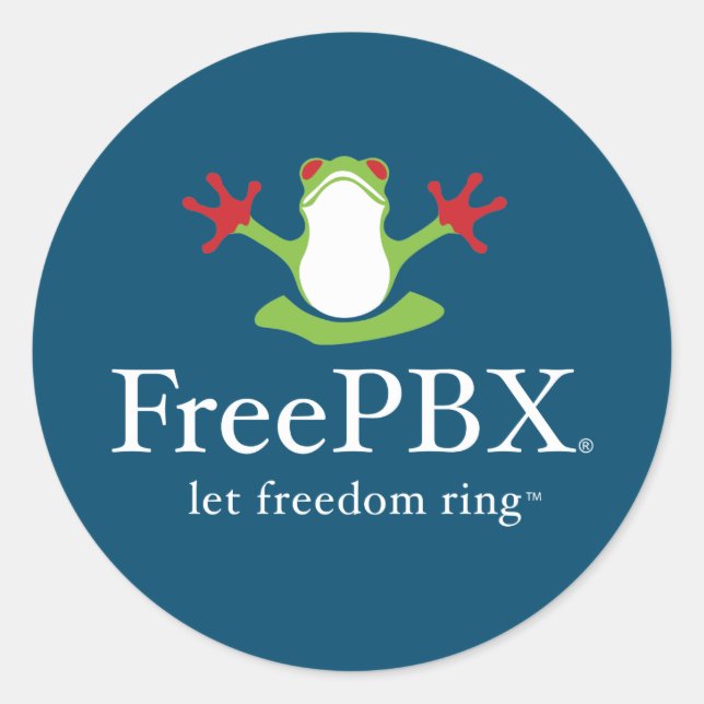 Pegatinas con el logotipo de FreePBX (azul) (Anverso)