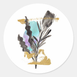 Pegatinas con flor Protea y elemento dorado