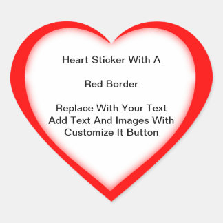 Pegatinas Con Forma De Corazón Con Borde Rojo En H