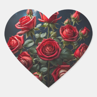 Pegatinas Con Forma De Corazón Con Rosas