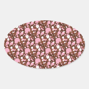 Pegatinas con forma de M-OVAL marrón 03 puntos nap