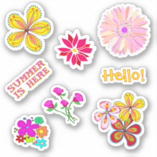 Pegatinas con forma floral para amigos por corresp