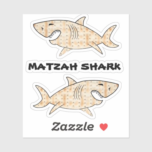 Pegatinas con forma Matzah Shark (Hoja)
