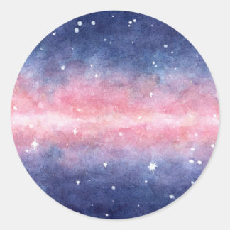 Pegatinas con ilustracion del espacio acuarela