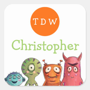 Pegatinas cones monograma de la fiesta de