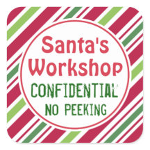 Pegatinas confidenciales del taller de Santa para