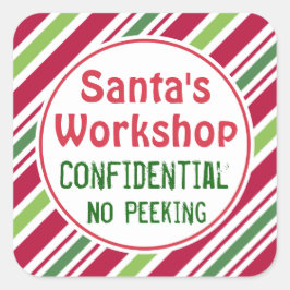 Pegatinas confidenciales del taller de Santa para 