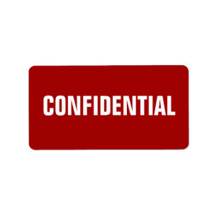 Pegatinas confidenciales rojos en negrita