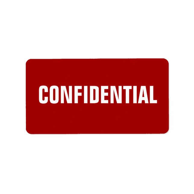 Pegatinas confidenciales rojos en negrita (Frente)