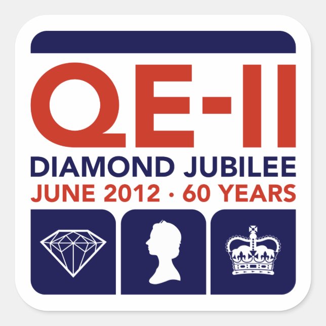 Pegatinas conmemorativos de Diamond Jubilee (Anverso)
