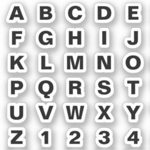 Pegatinas cortan el alfabeto vinílico