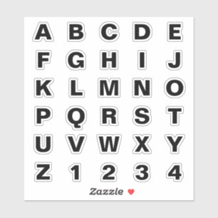 Pegatinas cortan el alfabeto vinílico negro