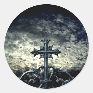 Pegatinas cruzados de cementerio oscuro gótico