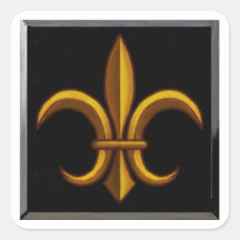 Pegatinas cuadradas de Fleur De Lis oscuras