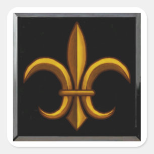 Pegatinas cuadradas de Fleur De Lis oscuras