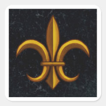 Pegatinas cuadradas de mármol oscuro Fleur De Lis