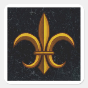 Pegatinas cuadradas de mármol oscuro Fleur De Lis