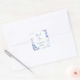 Pegatinas cuadradas de regalo de acuarela floral a