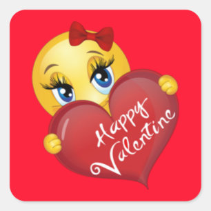 Pegatinas cuadradas de San Valentín/Emoticono