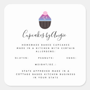 Pegatinas cuadradas para negocios de magdalenas co