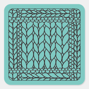 Pegatinas cuadradas pequeñas KNIT PURL TEAL
