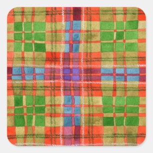 Pegatinas cuadradas pequeñas MAC RAE TARTAN