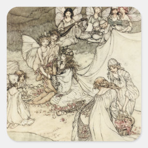 Pegatinas cuadrados de hadas del El sueño de una