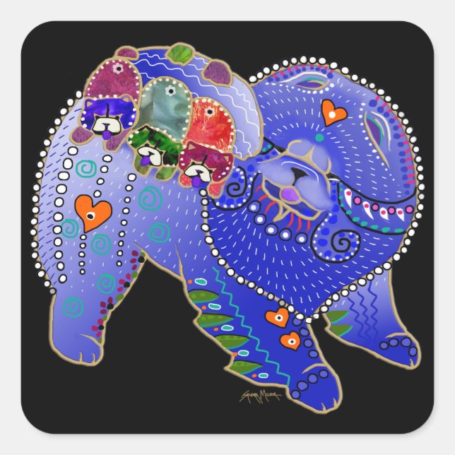 PEGATINAS cuadrados de la FAMILIA BINDI CHOW (Anverso)