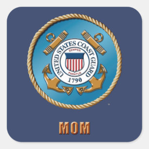 PEGATINAS cuadrados de mamá de USCG, brillante