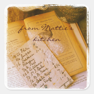 pegatinas cuadrados de recetas antiguas