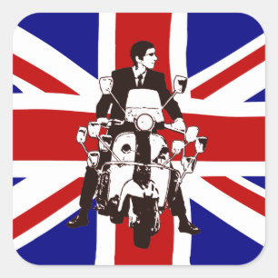 Pegatinas cuadrados del jinete UJ 2 de la vespa