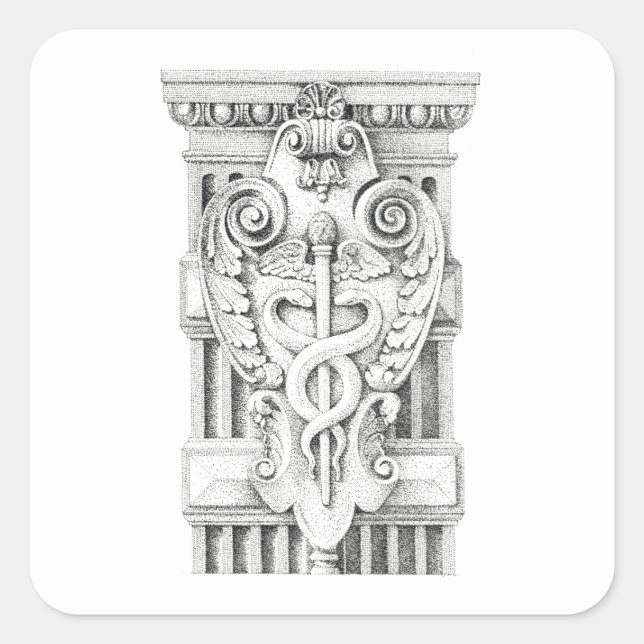 PEGATINAS cuadrados pequeños CADUCEUS (Anverso)