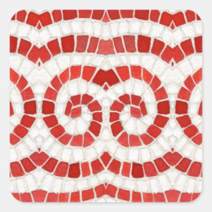 PEGATINAS cuadrados pequeños de MOSAIC ROJO
