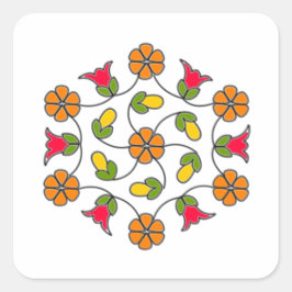 Pegatinas cuadrados-Serie de flores#63