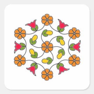 Pegatinas cuadrados-Serie de flores#63